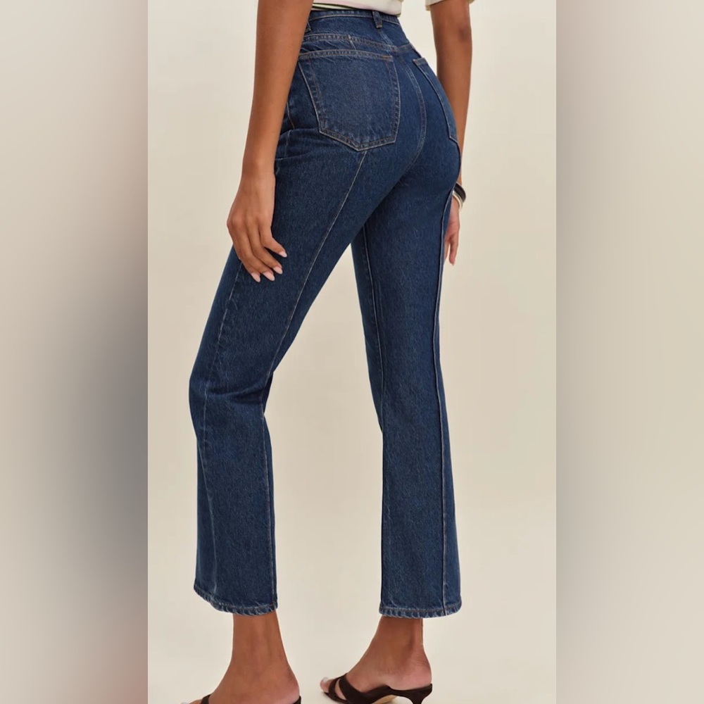 Reformation Dark Blue Bootcut Jeans NWT - Picture 3 of 12